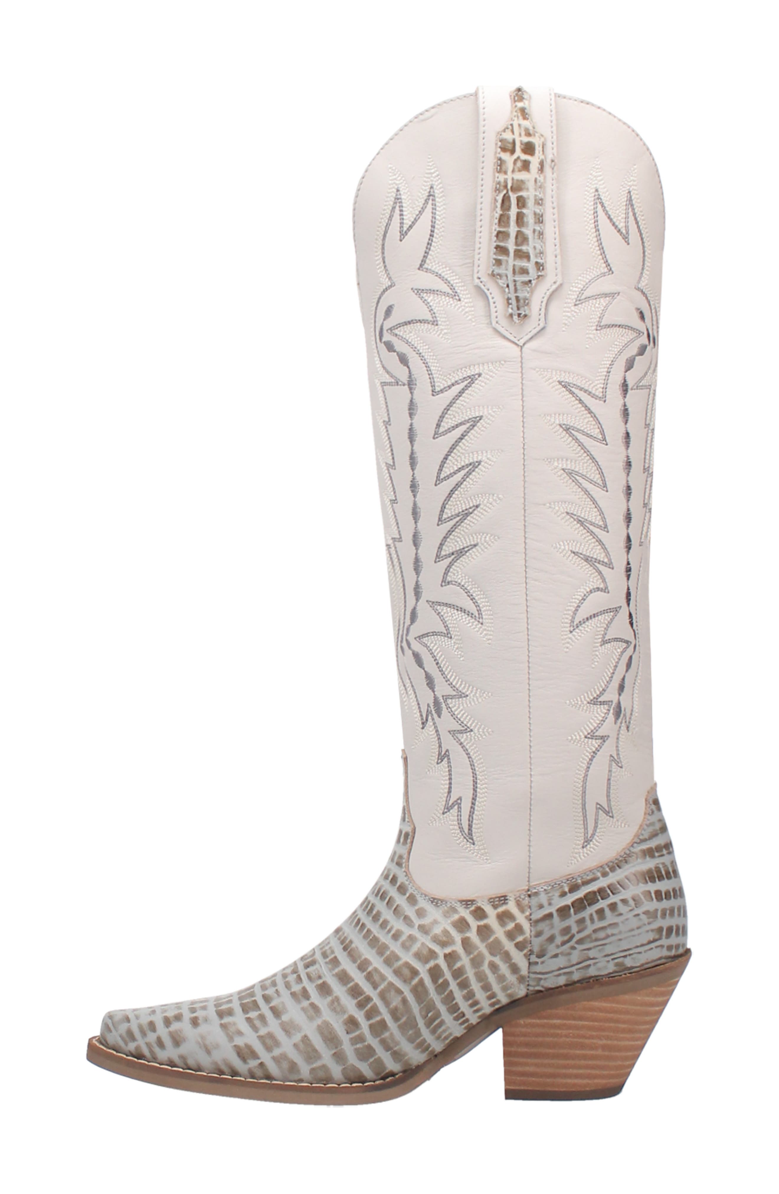 Dingo High Lonesome Croc Embossed Cowboy Boot, Alternate, color, 
