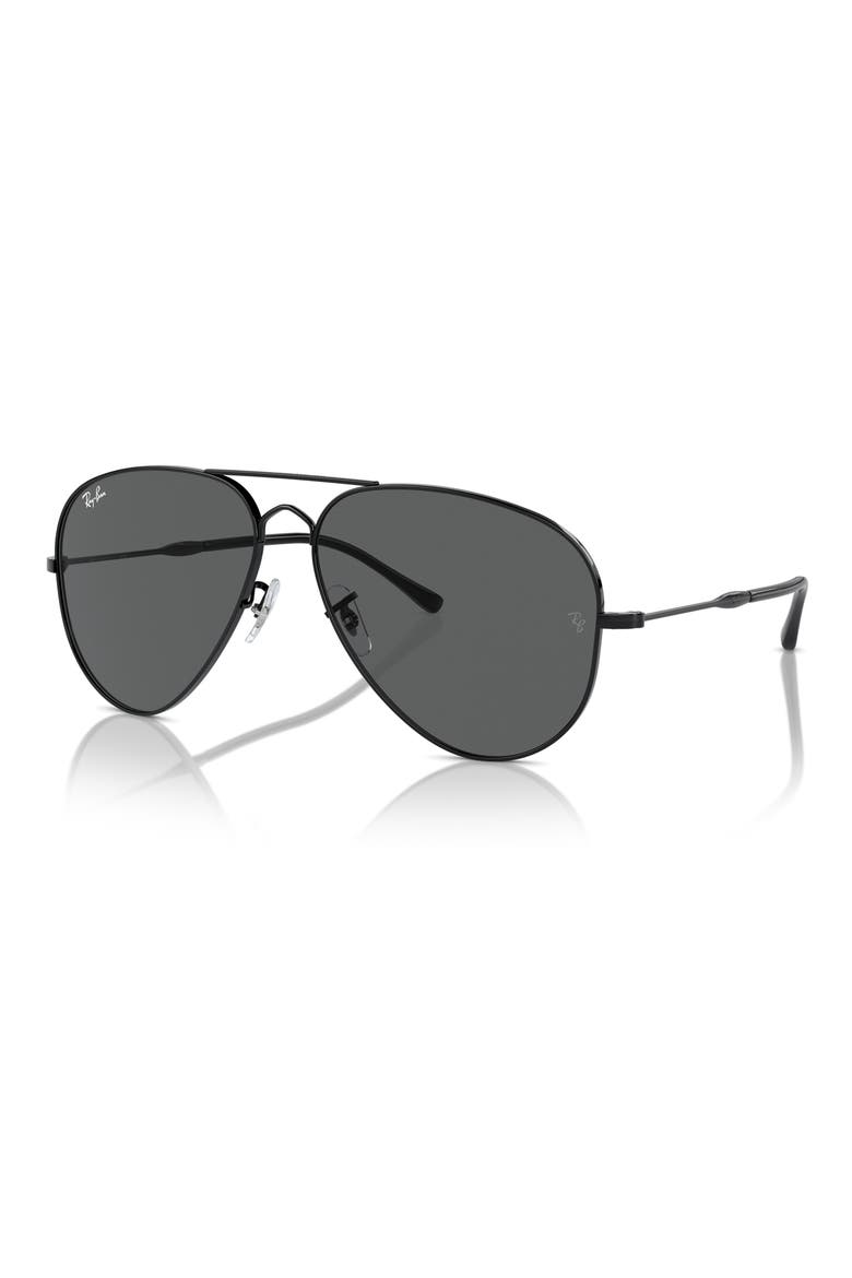 Old Aviator 62mm Oversize Sunglasses, Alternate, color, BLACK
