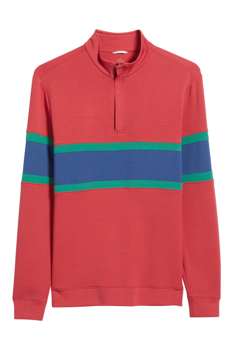 Owen Chest Stripe Golf Quarter Zip, Alternate, color, RED