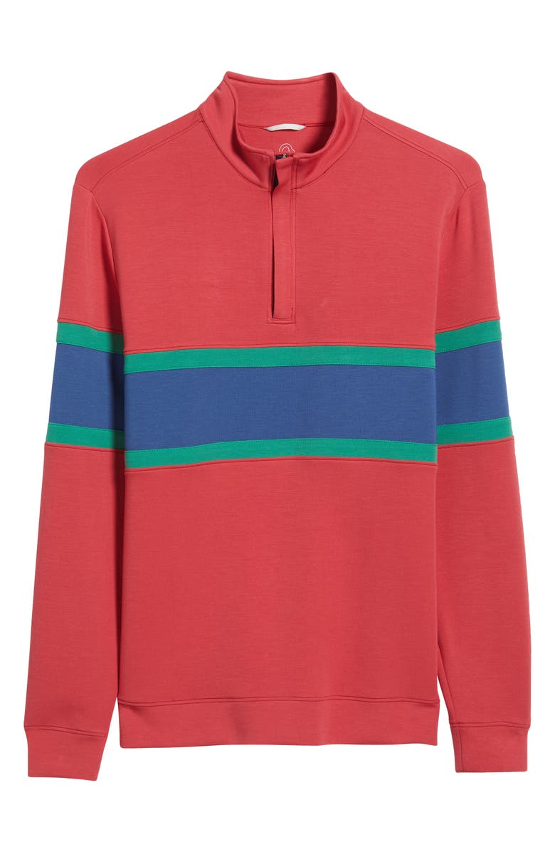 Swannies Owen Chest Stripe Golf Quarter Zip, Alternate, color, Red