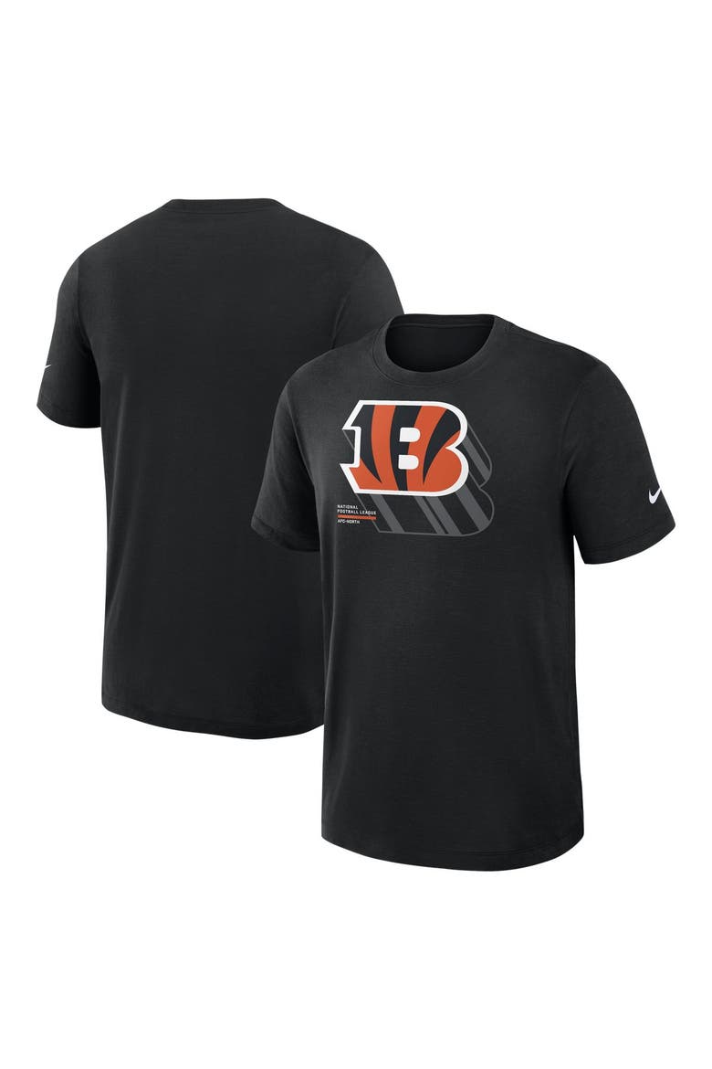 Men's Nike Black Cincinnati Bengals Left End Run Slub T-Shirt, Main, color, Black