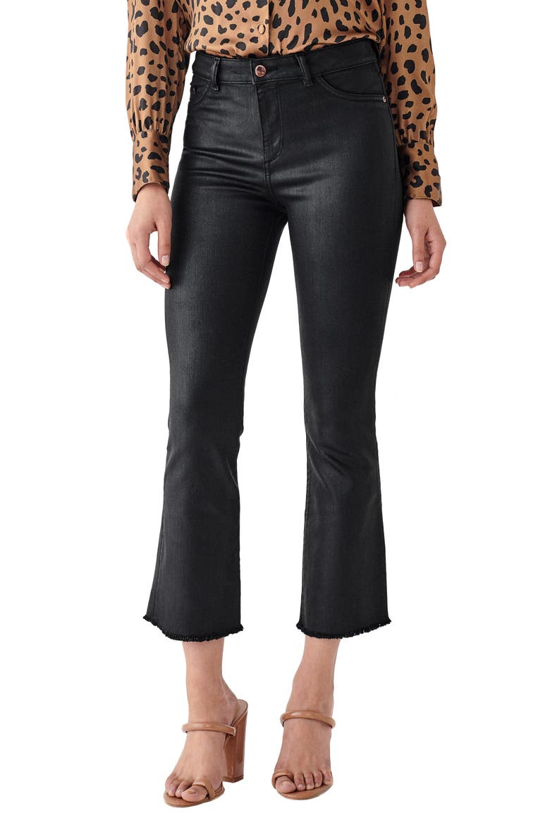 x Marianna Hewitt Instasculpt Bridget Coated High Waist Fray Crop Bootcut Jeans, Alternate, color, SONOMA
