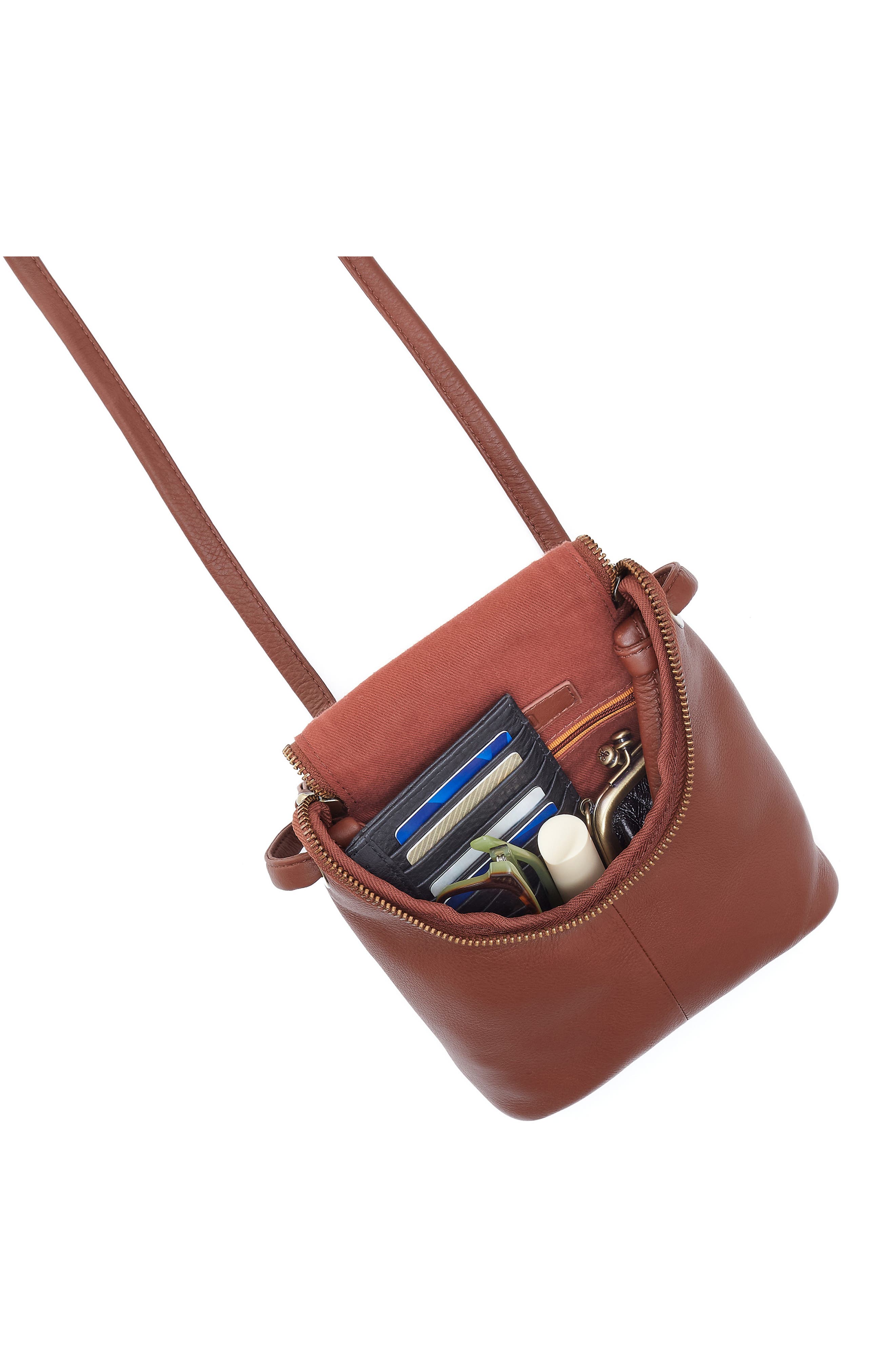 HOBO Fern Leather Crossbody Bag, Alternate, color, Cocoa Bean