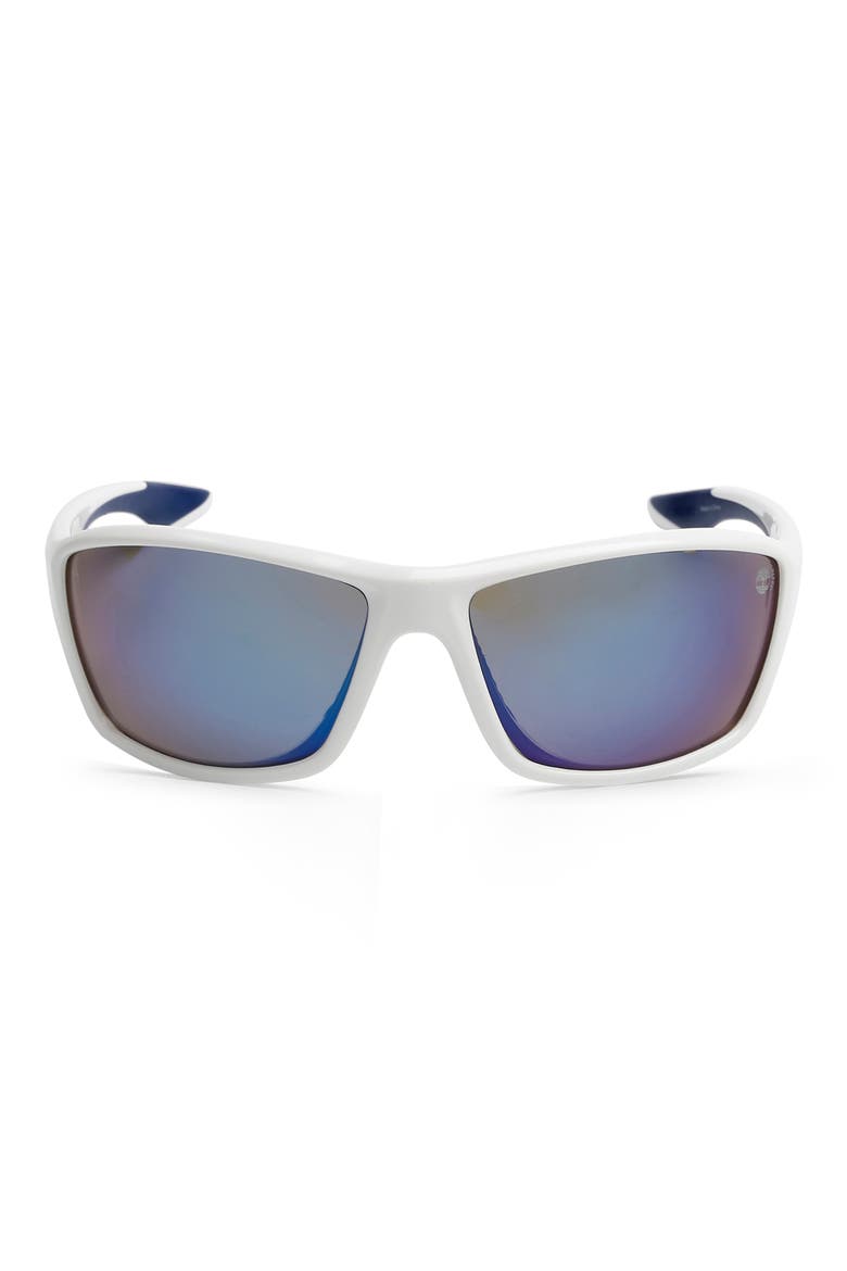 64mm Oversize Polarized Square Sunglasses, Main, color, WHITE / SMOKE POLARIZED