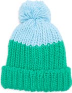 Vince Camuto Two-Tone Pompom Beanie
