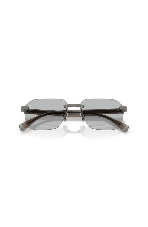 Brunello Cucinelli 57mm Rectangle Optical Glasses In Gray