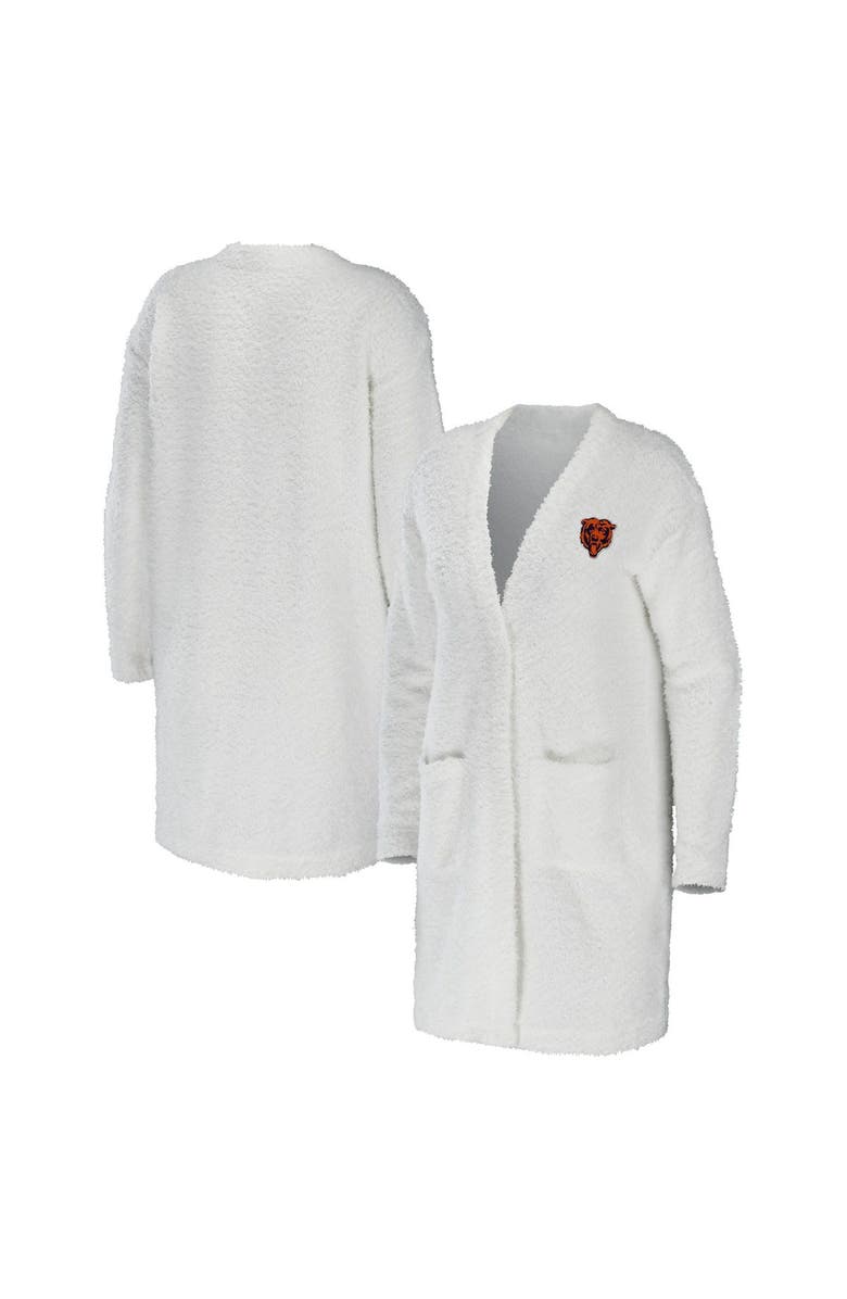 WEAR by Erin Andrews Women's WEAR by Erin Andrews Cream Chicago Bears Cozy Lounge Cardigan Sweater, Main, color, 
