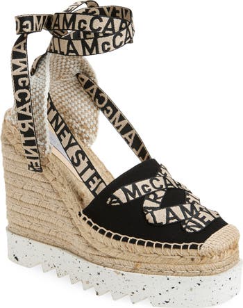 Stella McCartney Gaia Logo Strap Organic Canvas Platform