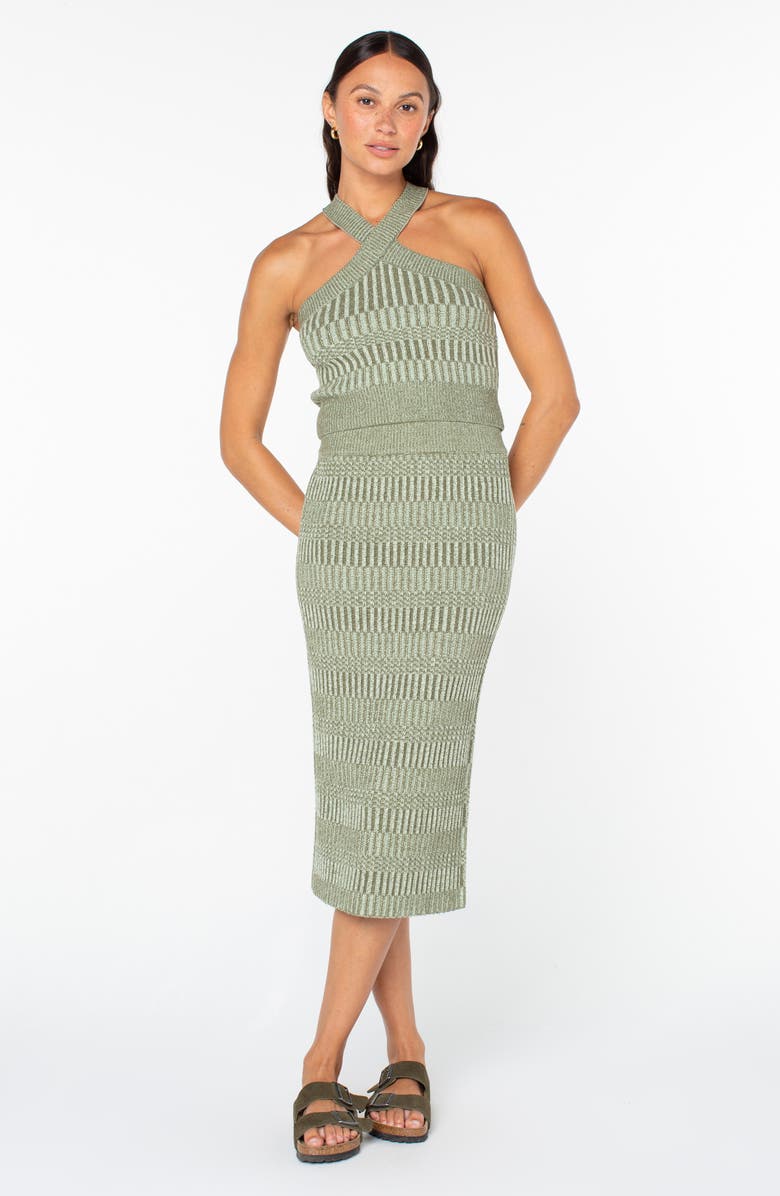 Roxy Gemma Midi Pencil Sweater Skirt, Alternate, color, Cameo Green