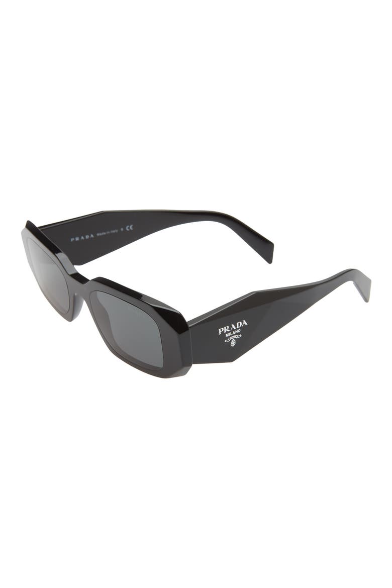 Runway 49mm Rectangular Sunglasses, Alternate, color, BLACK
