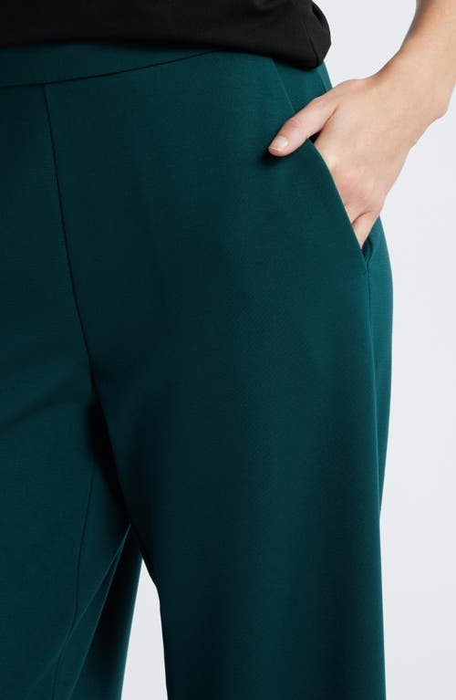 Eileen Fisher High Waist Wide Leg Ponte Pants In Green