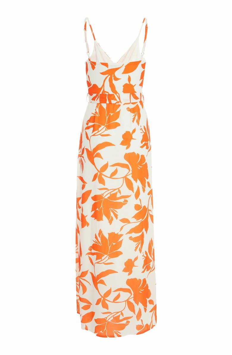 QUIZ Crepe Maxi Dress with Slit, Alternate, color, Multi