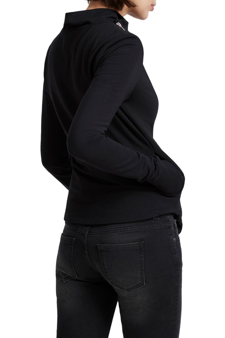 Hoyt French Terry Jacket, Alternate, color, BLACK