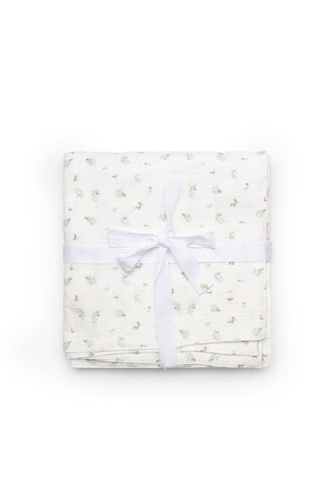 Boy Leaves Print Gauze Muslin Blanket (Baby)