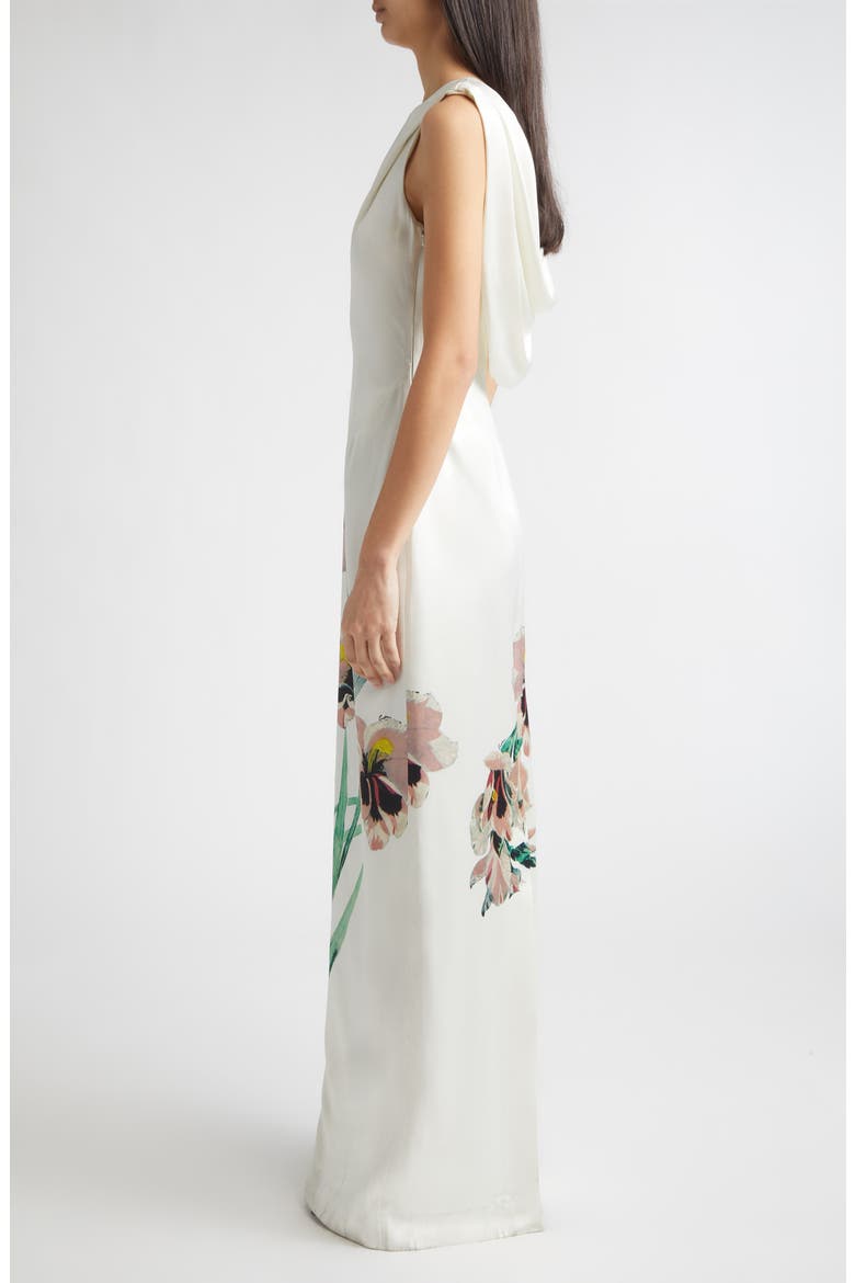 Floral Drape Back Duchesse Satin Gown, Alternate, color, MIRRORED ORCHID IVORY
