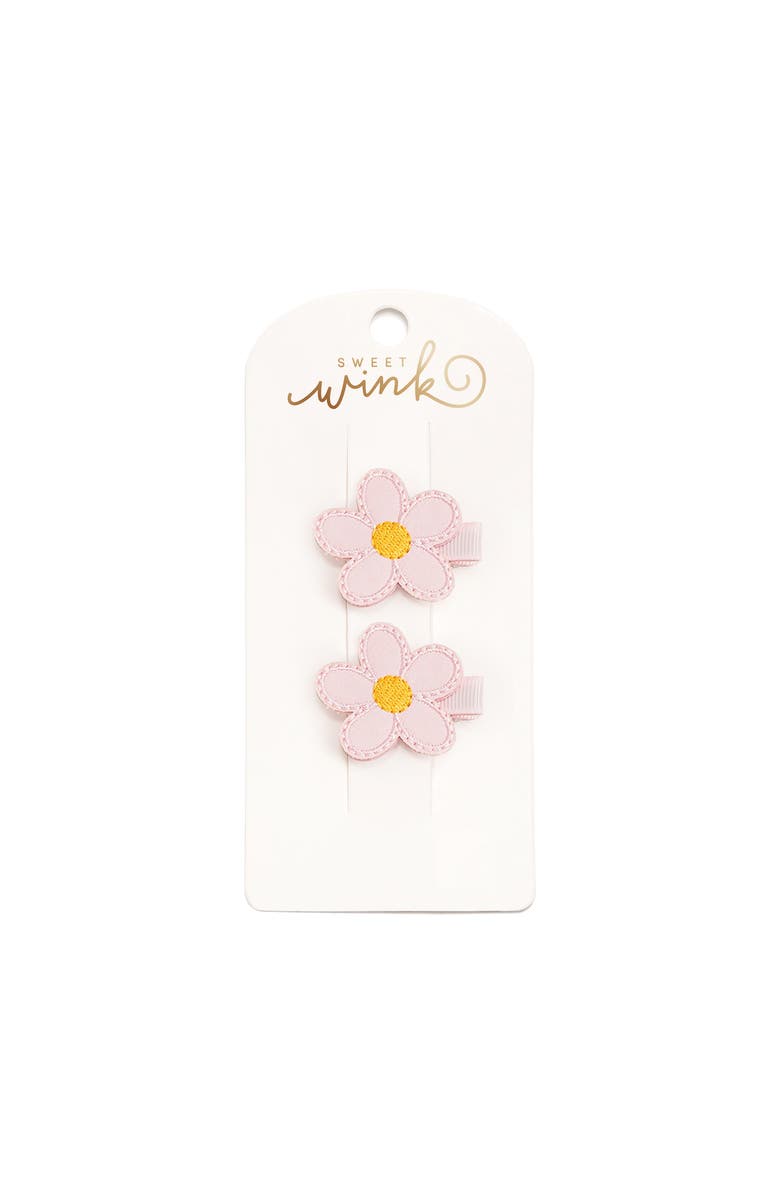 Sweet Wink Daisy Flower Clip Set, Main, color, Pink