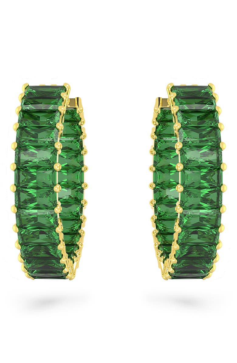 Swarovski Matrix Hoop Earrings, Alternate, color, Green