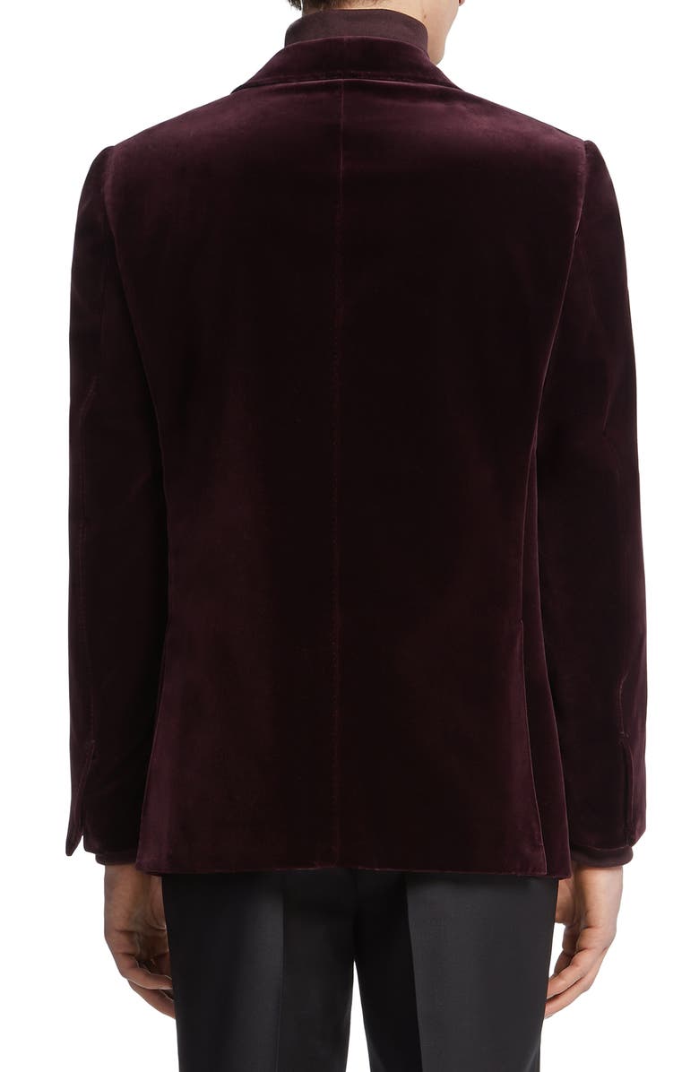 ZEGNA Couture Peak Lapel Velveteen Dinner Jacket, Alternate, color, 