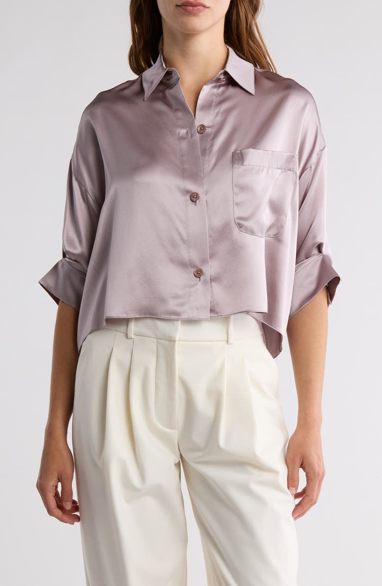 TWP Next Ex Silk Button Front Shirt, Main, color,