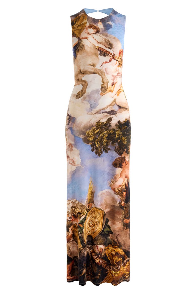 Delora Open Back Maxi Dress, Alternate, color, RENAISSANCE FAIR