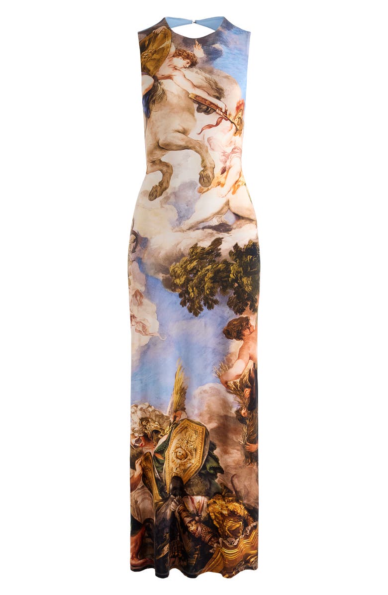 Alice + Olivia Delora Open Back Maxi Dress, Alternate, color, Renaissance Fair