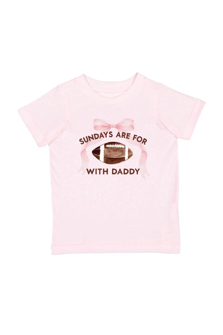 Sundays Are For Football With Daddy Short Sleeve T-Shirt, Main, color, Ballet Pink