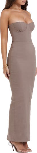 Lucia Strapless Corset Maxi Dress