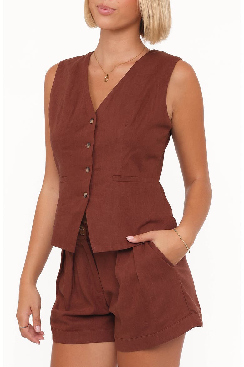 Bell Vest, Alternate, color, BROWN