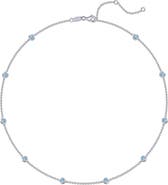 Lafonn Simulated Blue Topaz Bezel Station Necklace