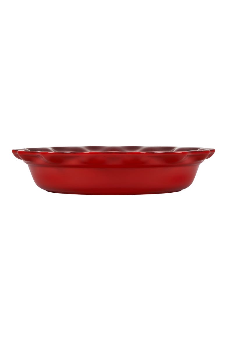 Heritage 9-Inch Stoneware Pie Dish, Alternate, color, CERISE