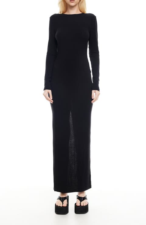 Muse Open Back Long Sleeve Maxi Dress
