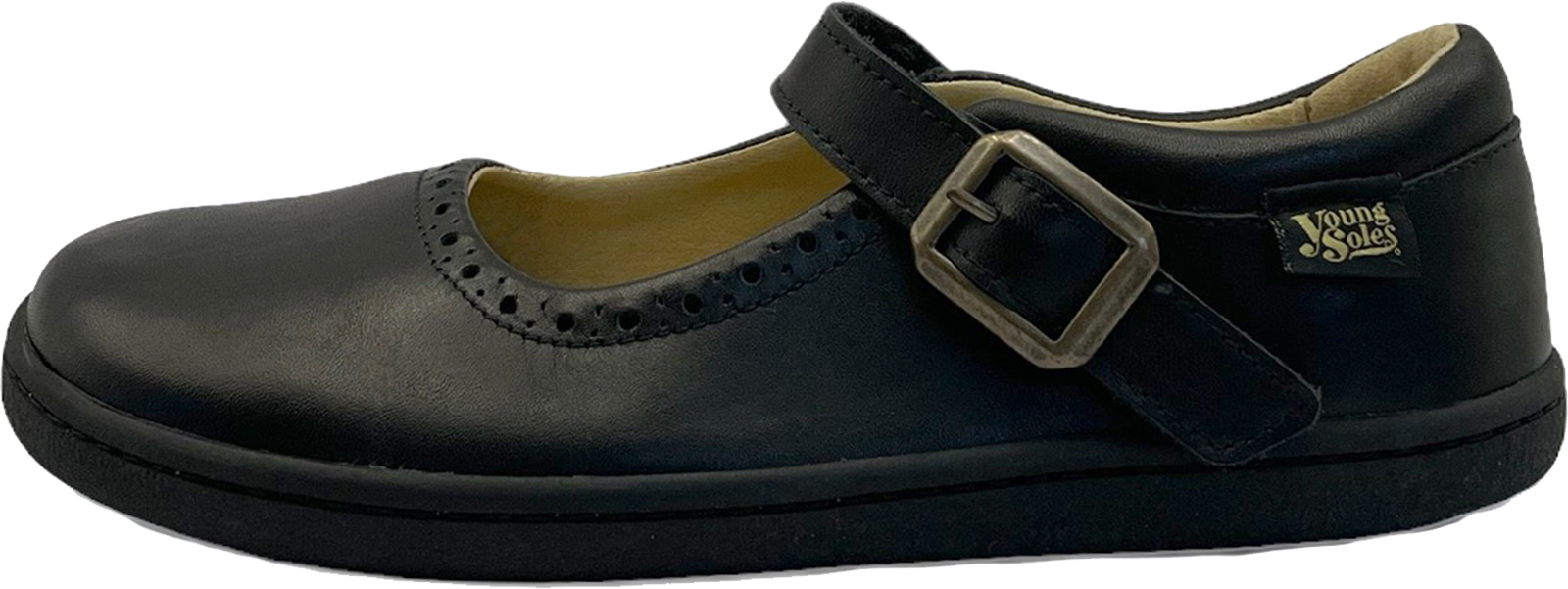 Young Soles Holly Barefoot Kids Mary Jane Shoe, Alternate, color, Black