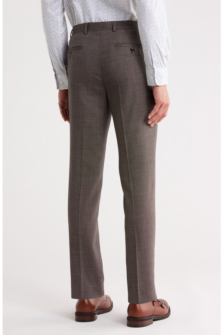 Slim Fit Flat Front Dress Pants, Alternate, color, BROWN