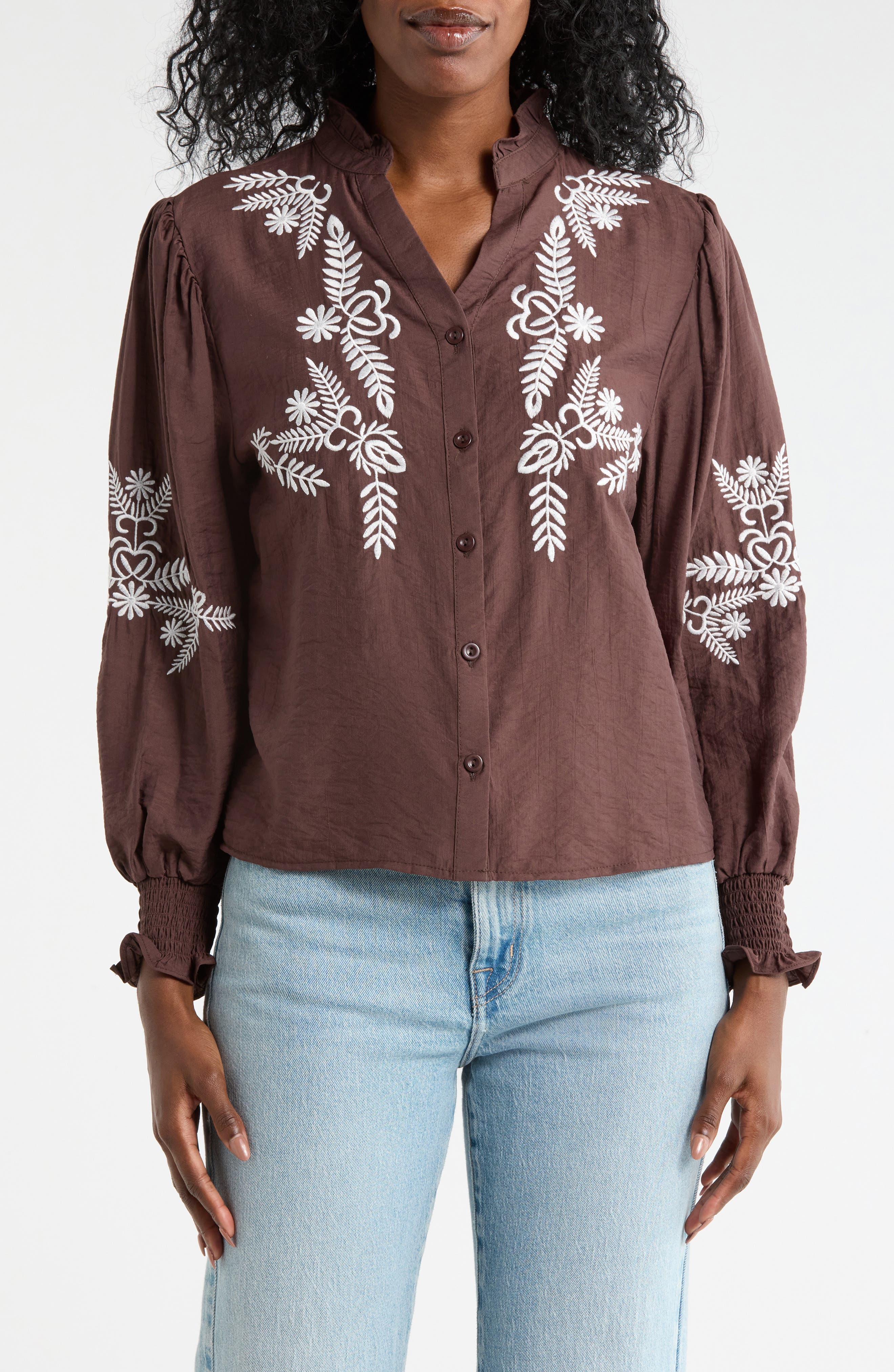 Embroidered Buttoned Top - image 3