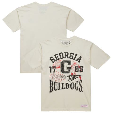 Men's Mitchell & Ness  Cream Georgia Bulldogs Heritage Scholar T-Shirt