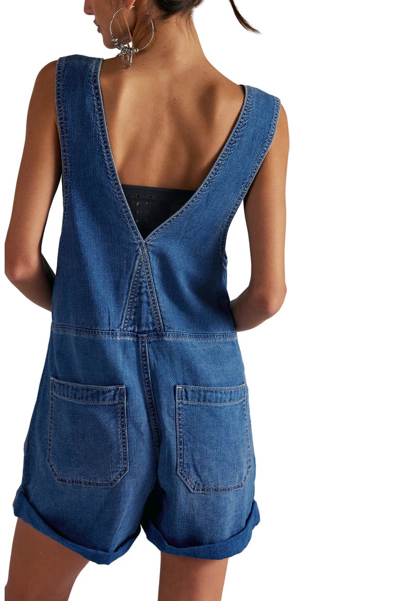 Jude Cotton Shortalls, Alternate, color, MID INDIGO