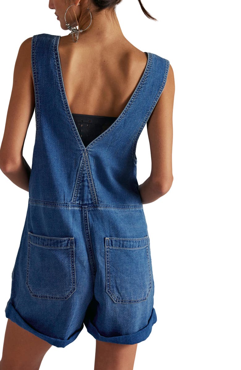 Free People Jude Cotton Shortalls, Alternate, color, Mid Indigo