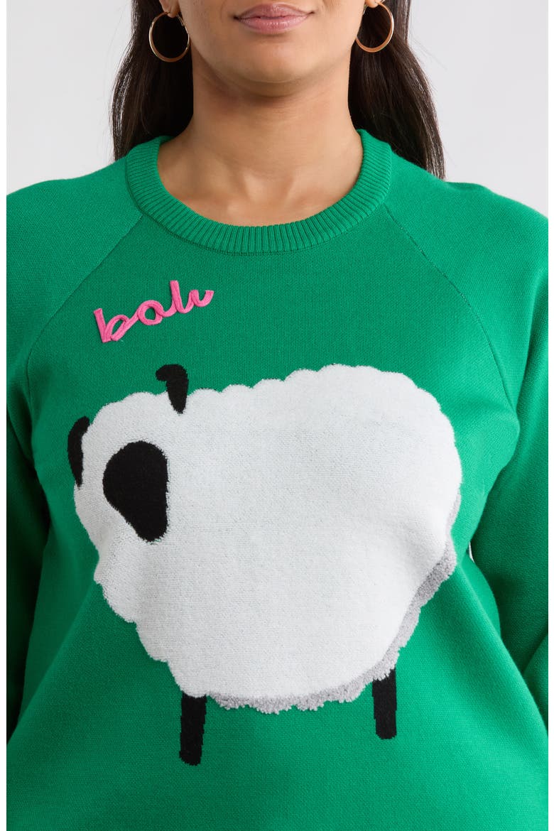 Marty Sheep Raglan Sweater, Alternate, color, GREEN-WHITE
