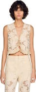 SANDRO Guipure ruffle crop top