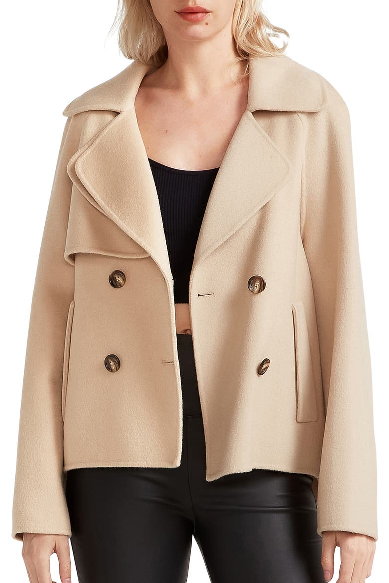 I'm Yours Wool Blend Peacoat, Main, color, PALE OAT