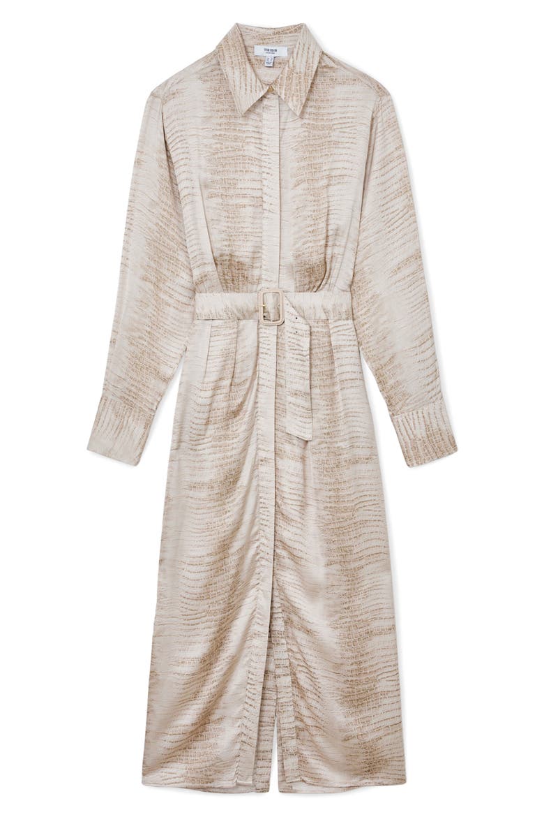 Sienna Abstract Snakeskin Print Shirtdress, Alternate, color, NEUTRAL