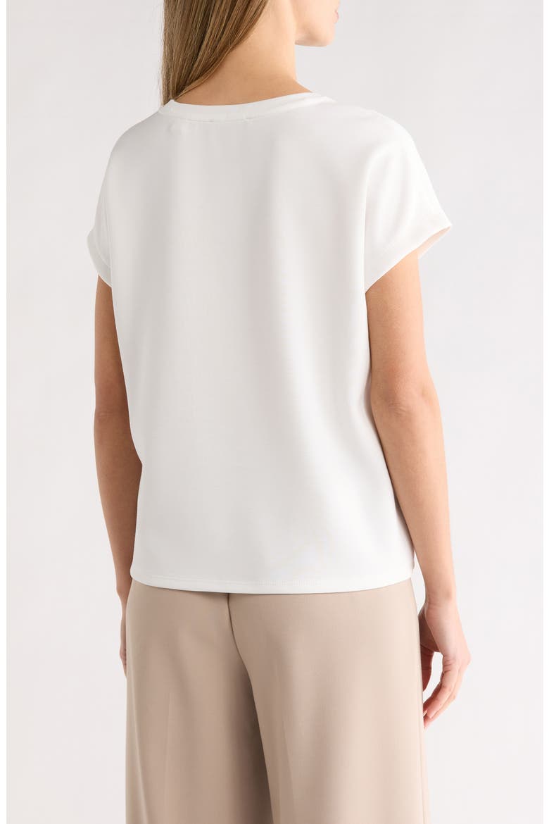 Extended Shoulder Crewneck Scuba Knit T-Shirt, Alternate, color, WHITE