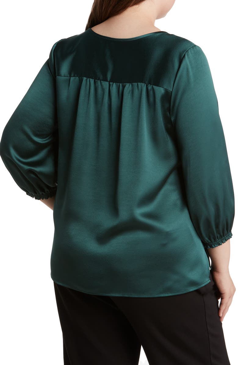 Wit & Wisdom Satin Balloon Sleeve Blouse, Alternate, color, 