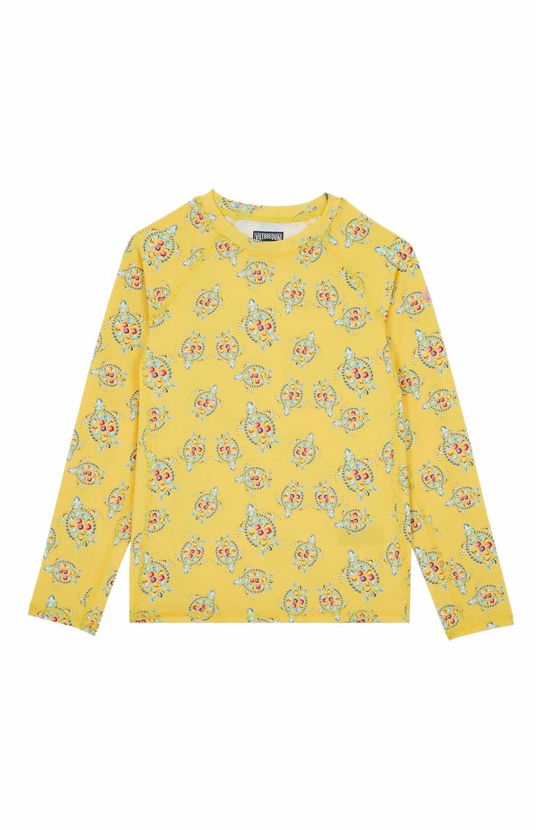 Vilebrequin Kids' Vendôme Turtles UV Protection Rashguard, Alternate, color, Maïs