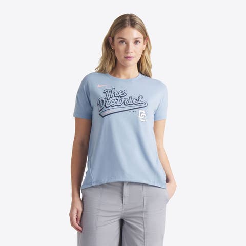 Women's Nike Blue Washington Nationals 2025 City Connect Flowy Fashion Tri-Blend Performance T-Shirt