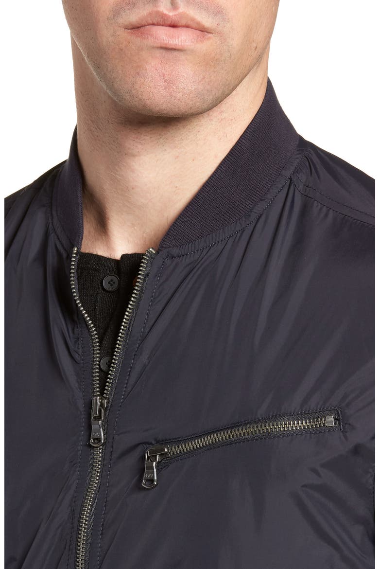 Slim Fit Bomber Jacket, Alternate, color, MARINE