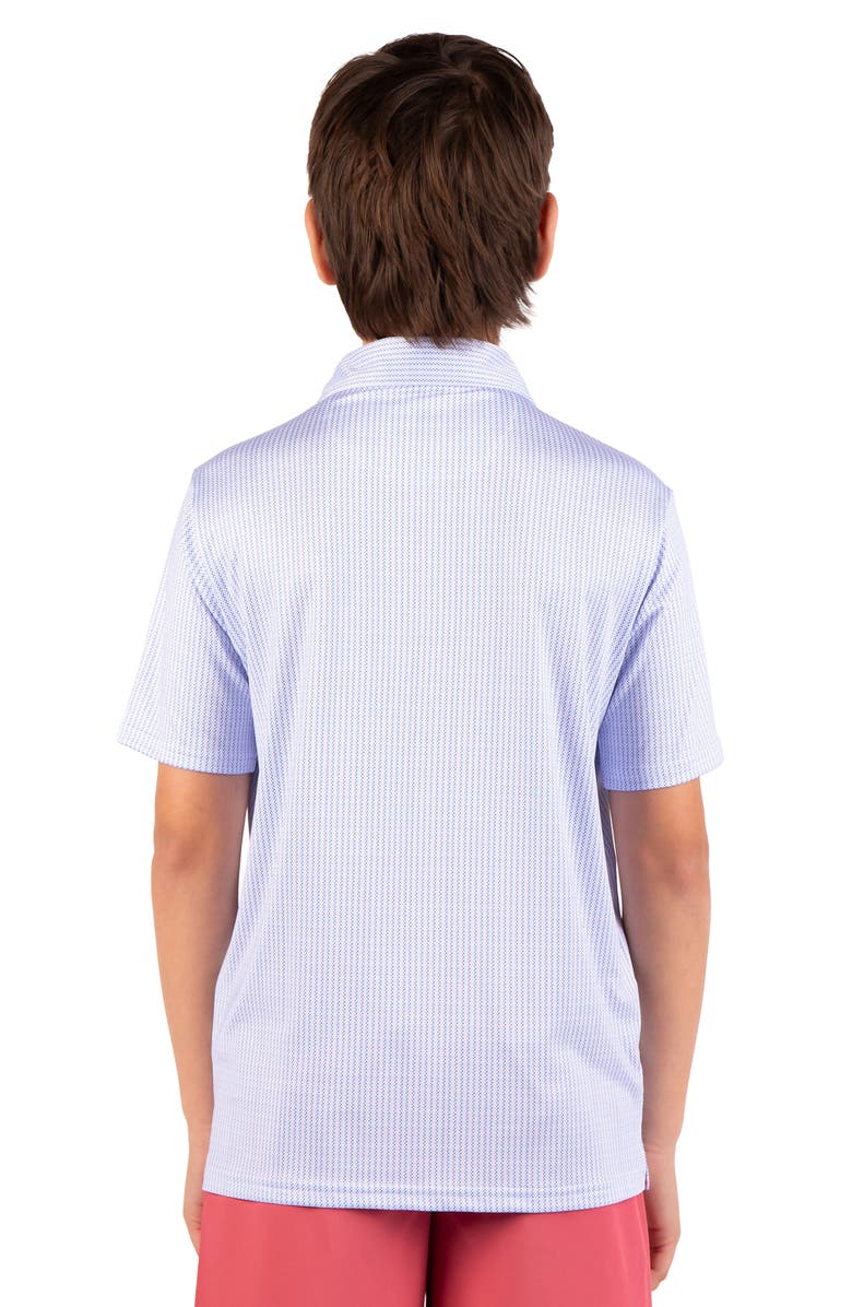 TailorByrd Kids' Print Performance Knit Polo, Alternate, color, Blue