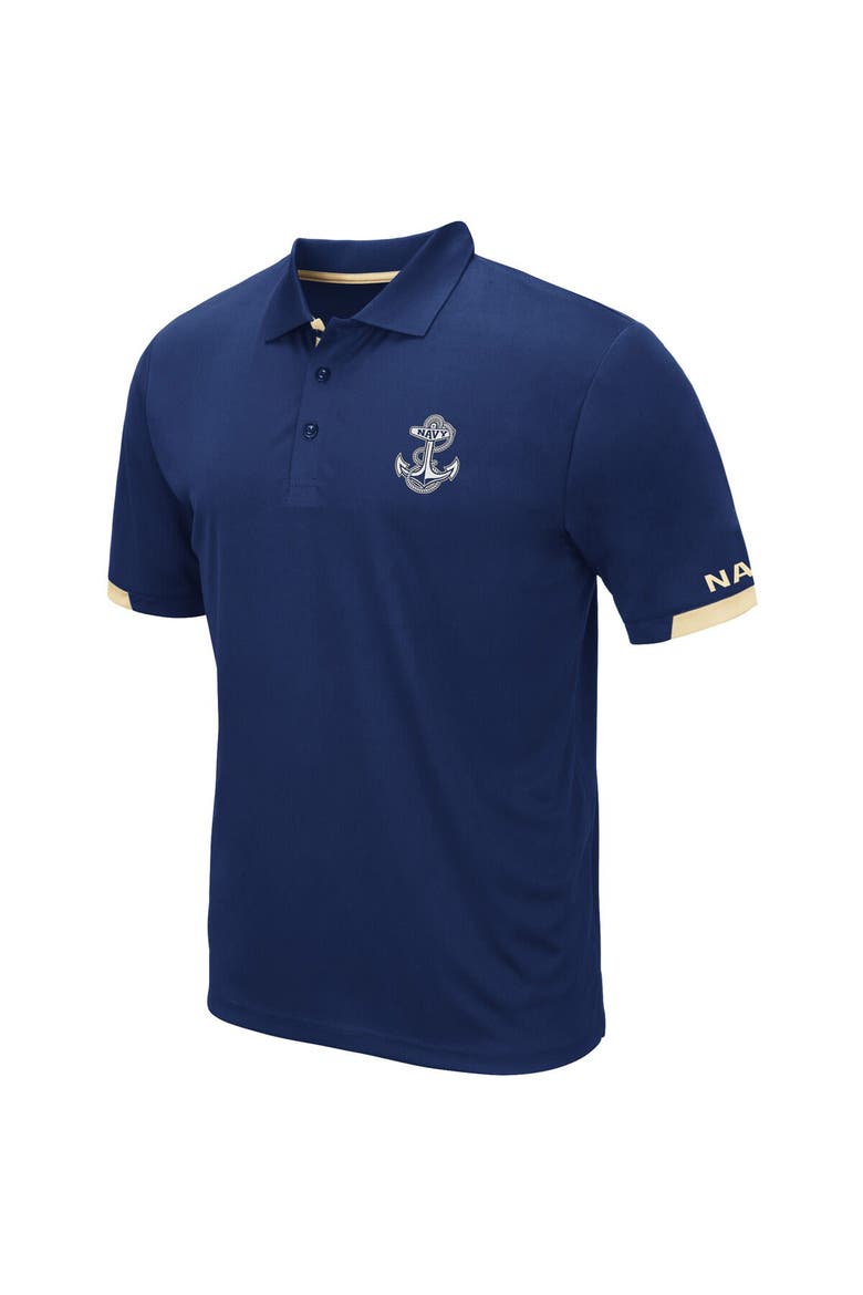 Men's Colosseum Navy Navy Midshipmen Santry Lightweight Polo, Alternate, color, Navy