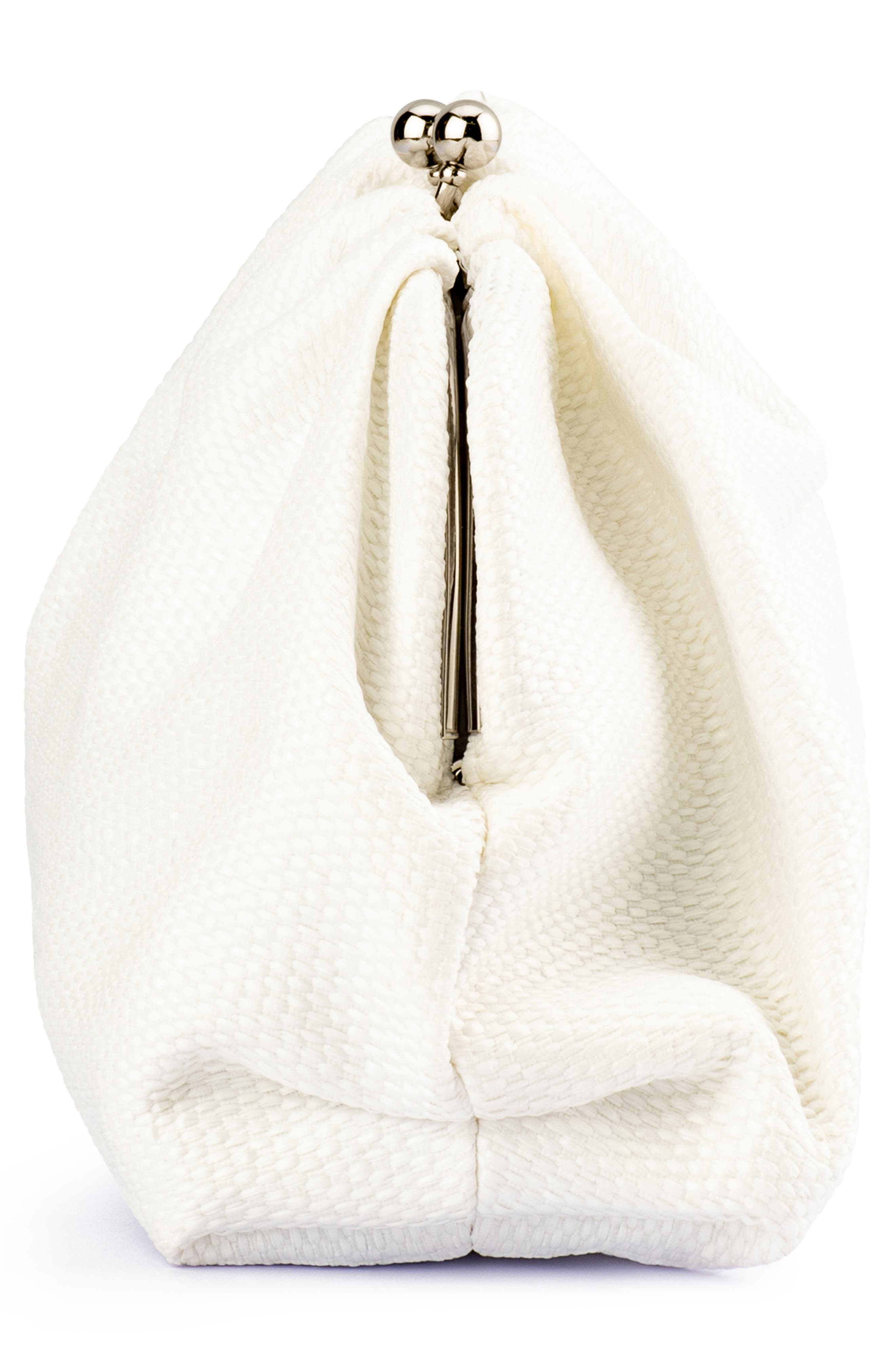 Olga Berg Queenie Woven Gathered Frame Clutch, Alternate, color, 