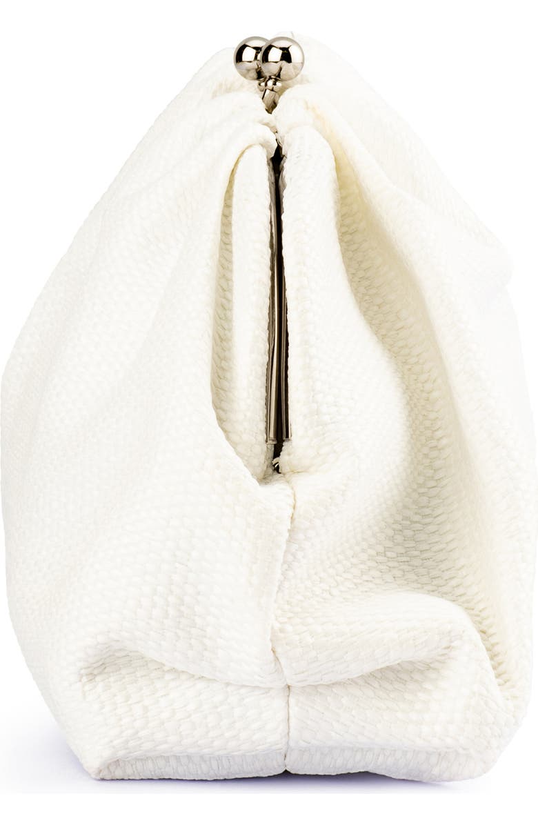 Olga Berg Queenie Woven Gathered Frame Clutch, Alternate, color,